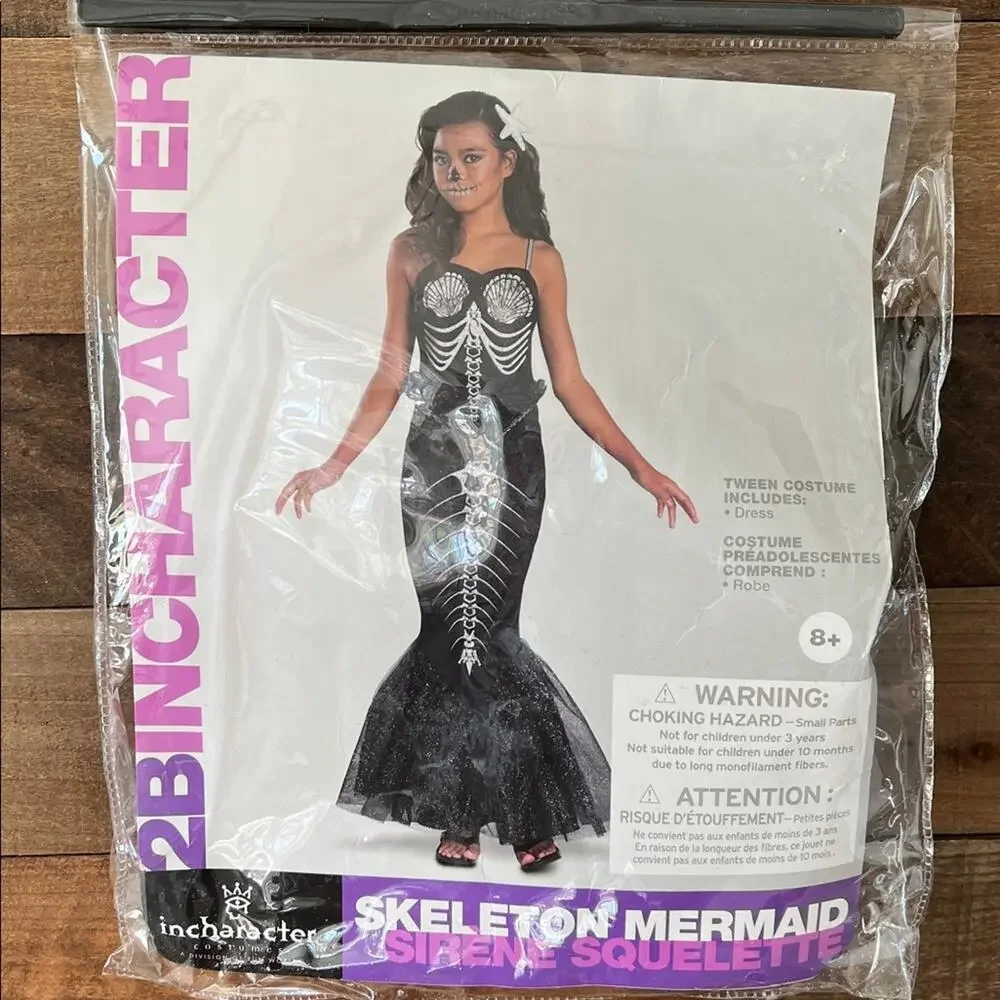InCharacter Costumes Tween Girl Skeleton Mermaid Halloween Costume Dress Up